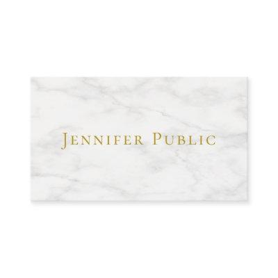Template Modern White Marble Elegant Gold Text