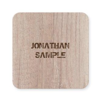 Template Plank Wood Board Look Distressed Text Square