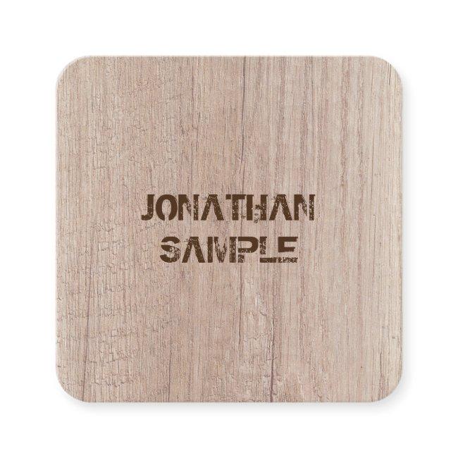 Template Plank Wood Board Look Distressed Text Square