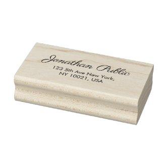 Template Return Address Calligraphy Script Name Rubber Stamp