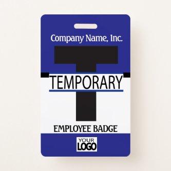 Temporary Employee Badge with your Logo - Blue