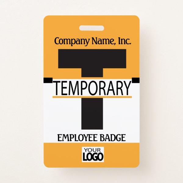 Temporary Employee Badge with your Logo - Gold