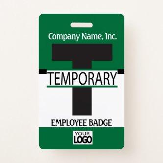 Temporary Employee Badge with your Logo - Green