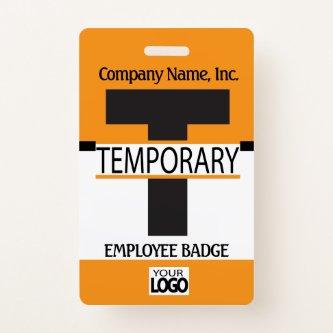 Temporary Employee Badge with your Logo - Orange