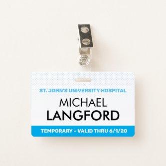 Temporary Employee Name Badge | Custom Text Color
