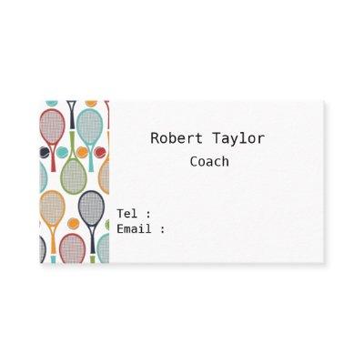 Tennis ball and colorful racket on white