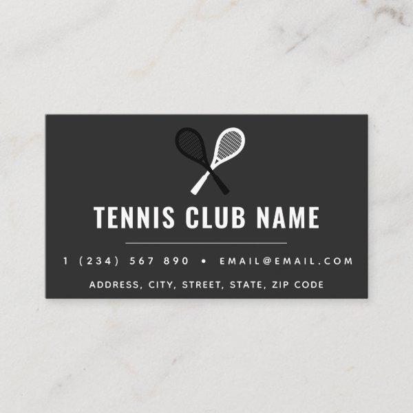 Tennis Club Academy Black & White Racquet Elegant