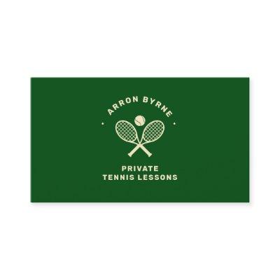 Tennis Coach  Crossed Rackets Green