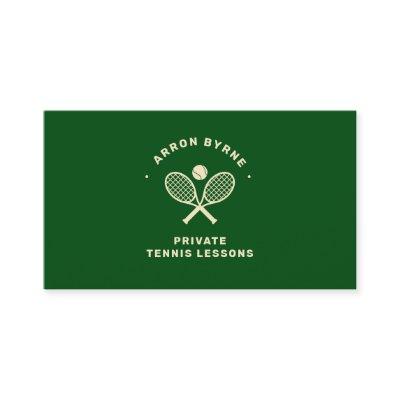 Tennis Coach  Crossed Rackets Green