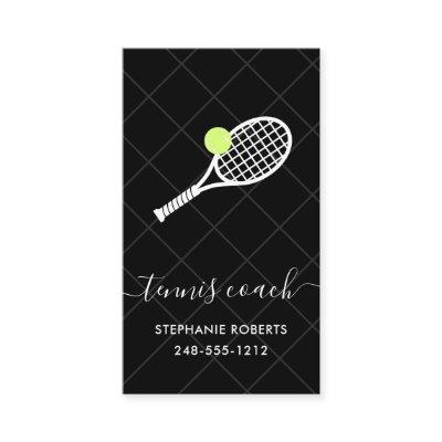 Tennis Coach Instructor Chic Modern Elegant