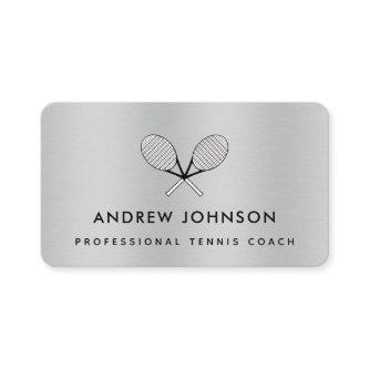 Tennis Coach Metallic Racket Logo Social Media