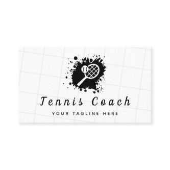 Tennis Racket Ink Splash Black & White Coach Club