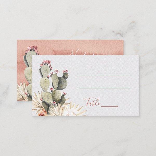 Terra cotta and Cactus Wedding place Cards