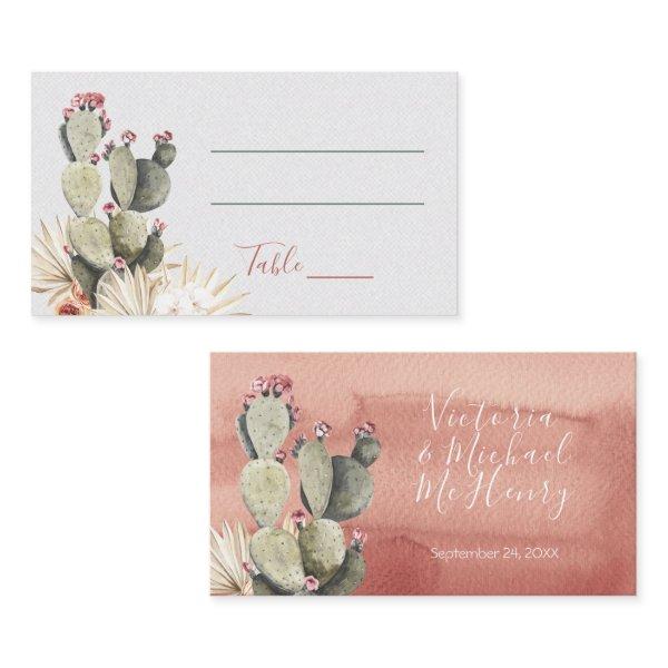 Terra cotta and Cactus Wedding place Cards