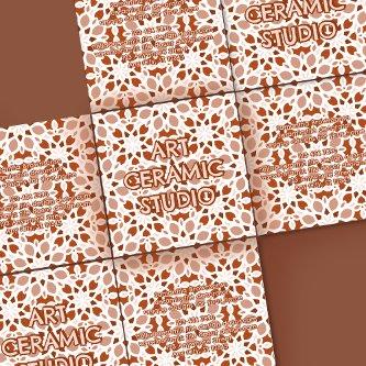 Terracotta Beige Seamless Pattern Emboss Square