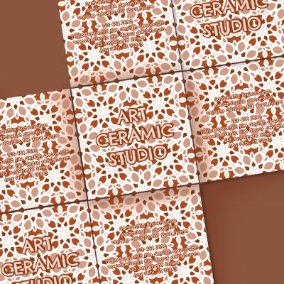 Terracotta Beige Seamless Pattern Emboss Square