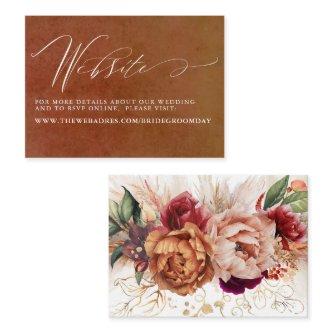 Terracotta Floral Pampas Grass Wedding Website