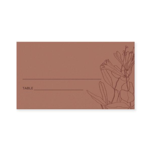 TERRACOTTA KRAFT LINE DRAWING FLORAL PLACE CARD