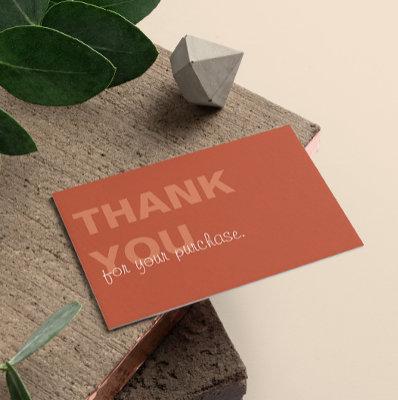 Terracotta Minimalist Thank You For Your Purchase