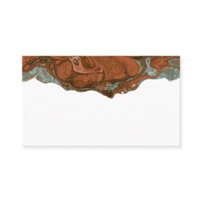 Terracotta Orange & Teal Minimal FLAT Place Card