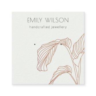 Terracotta Palm Leaf Sketch Stud Earring Display Square