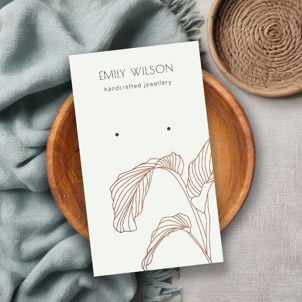 Terracotta Palm Leafy Sketch Earring Display