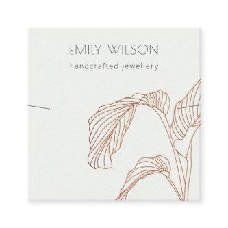 Terracotta Palm Leaves Sketch Necklace Display Square