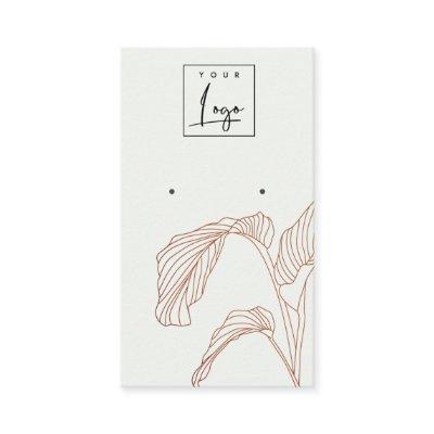 Terracotta Palm Leaves Sketch Stud Earring Display