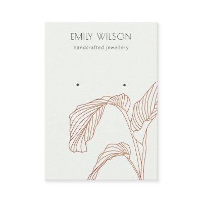 Terracotta Palm Leaves Sketch Stud Earring Display