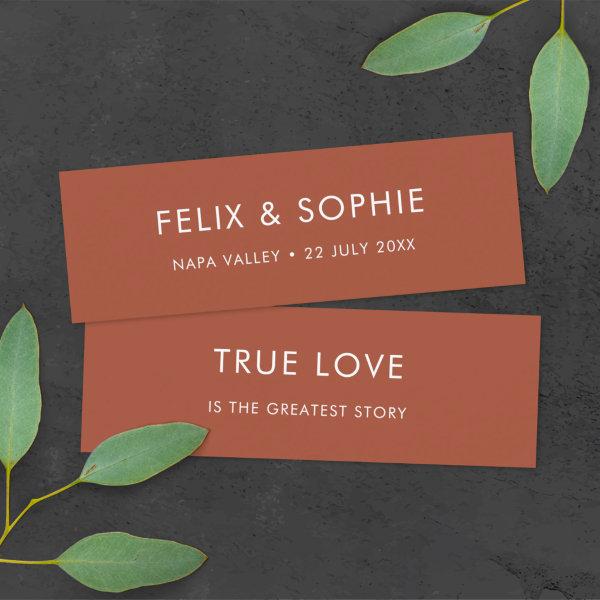 Terracotta | Rust Wedding Favor Mini Bookmark Card