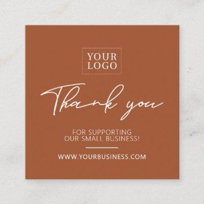 Terracotta Simple Business Thank you Insert Card