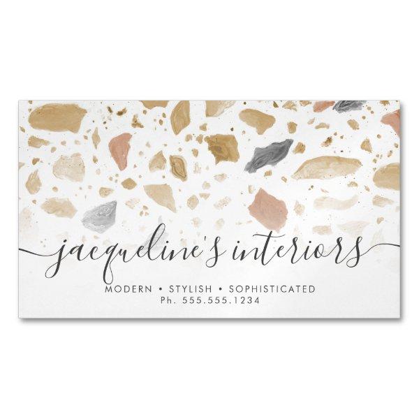 Terrazzo Pattern Modern Earth Tone Neutrals Retro  Magnet