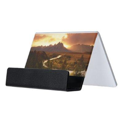 Teton Range at sunset, from Snake River Desk  Holder