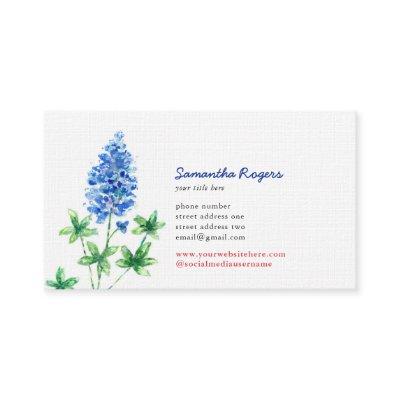 Texas Bluebonnet and Flag Watercolor