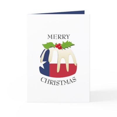 TEXAS FLAG | Festive Plum Pudding | Christmas Holiday Card