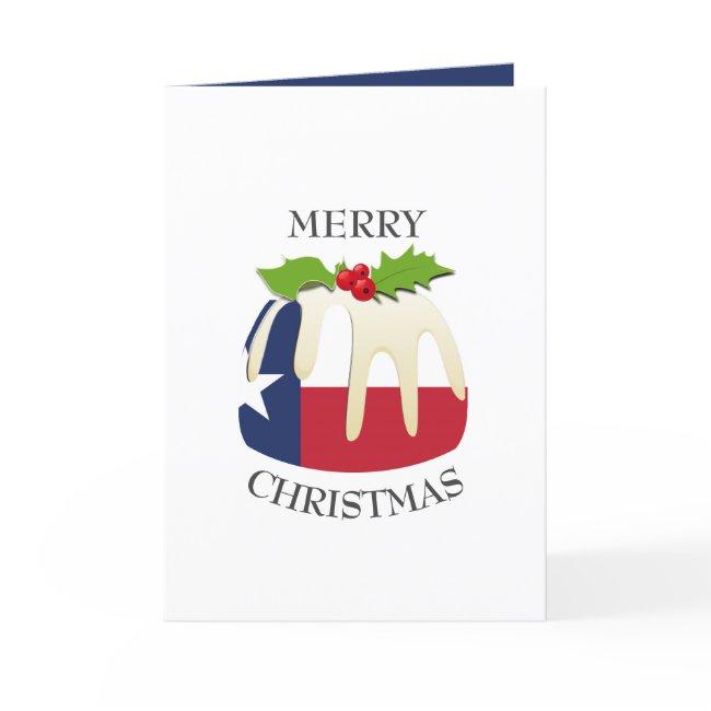 TEXAS FLAG | Festive Plum Pudding | Christmas Holiday Card