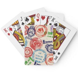 Texture with real stamps. poker cards