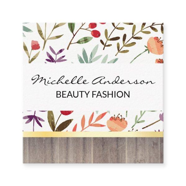 Textured Flower Pattern | Wood Trime Square