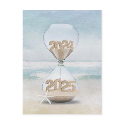 Thank You 2025 New Year Hourglass Holiday Postcard