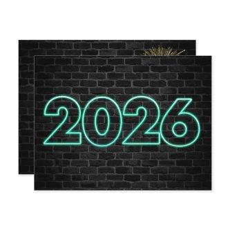 Thank you 2026 New Year Neon Sign Postcard