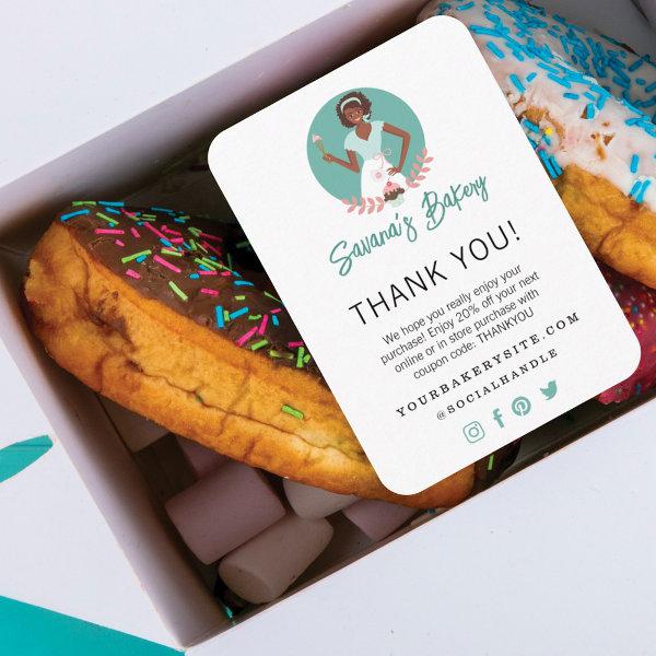 Thank You Bakery Woman Business Utensils & Sweets Enclosure Card