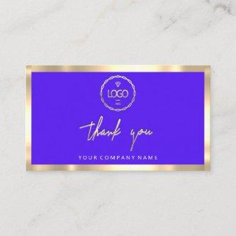 Thank You Business Insert Logo Gold Blue