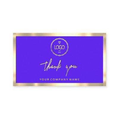 Thank You Business Insert Logo Gold Blue