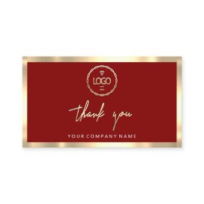 Thank You Business Insert Logo Gold Burgundy
