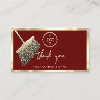 Thank You Business Insert Logo Gold Cleaning Red