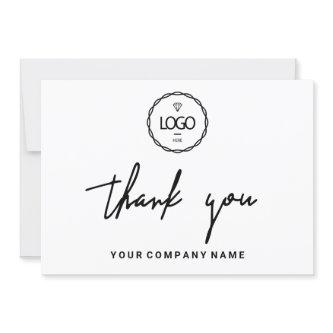 Thank You Business Insert Logo Minimalism White Invitation