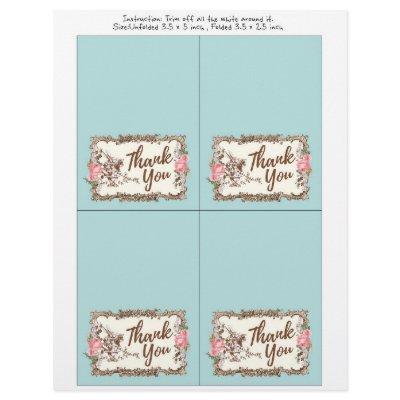 Thank You card -  Alice in wonderland Flyer