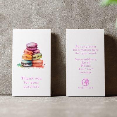 Thank you colorful watercolor macaroons enclosure card