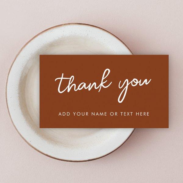 Thank you Enclosure Card | Earthy Burnt Orange