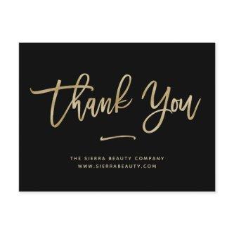 Thank You | Faux Gold Retail Small Business Postcard